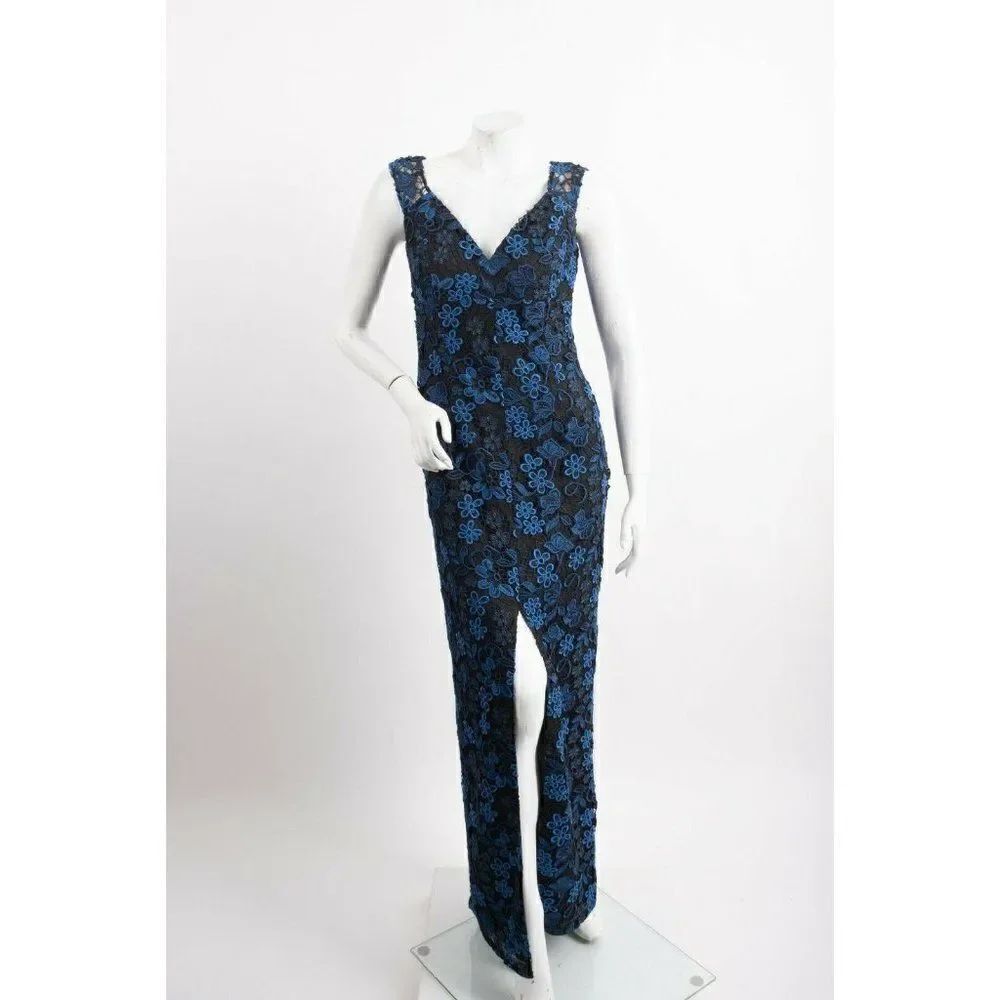 Aidan Mattox Womens Lace Maxi Dress Cocktail Party